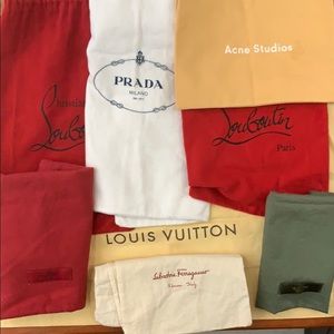 Louis Vuitton dust bags and large purse dust bags.